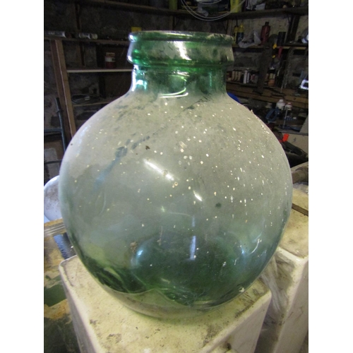 849 - Vintage Green Glass Jar Approximately 16 Inches High