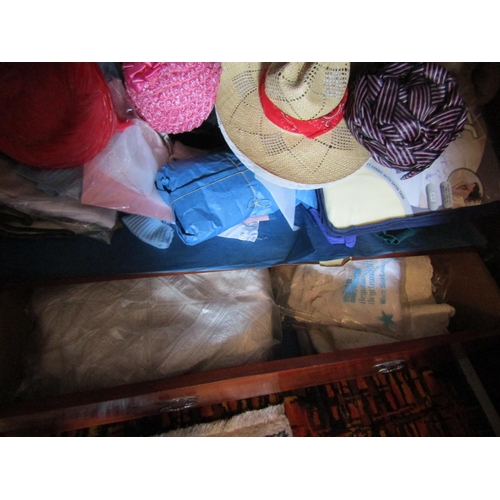 892 - Contents of Wardrobe including Sheepskin Jacket and Other Clothing Hats etc