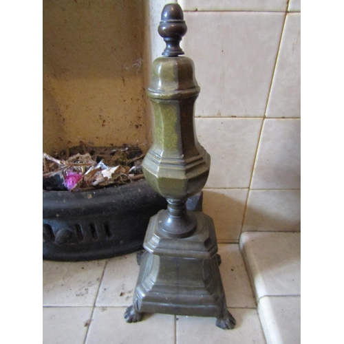 899 - Pair of Victorian Bronze Fire Ends of Pedestal Form Each Approximately 11 Inches High