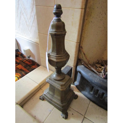 899 - Pair of Victorian Bronze Fire Ends of Pedestal Form Each Approximately 11 Inches High