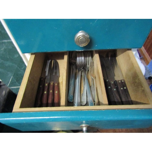 950 - Contents of Six Kitchen Cupboards and Three Drawers As Photographed Various Items Including Cutlery ... 