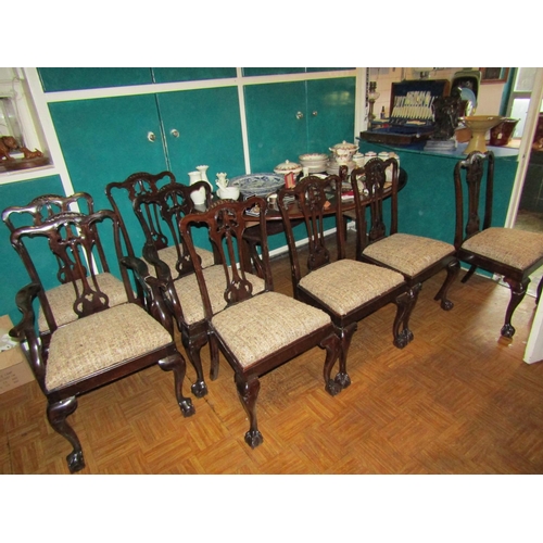 958 - Set of Eight Antique Chippendale Carved Mahogany Dining Chairs including Two Carvers Of Good Constru... 