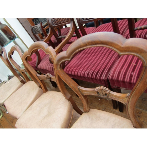 964 - Set of Four Victorian Mahogany Balloon Back Dining Chairs with Leather Seats above Cabriole Supports