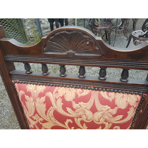 1680 - Antique Mahogany Chair Upholstered on Turned Supports