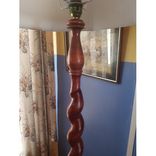 910 - Antique Mahogany Standard Lamp with Shade Electrified Working Order Good Condition Approximately 5ft... 