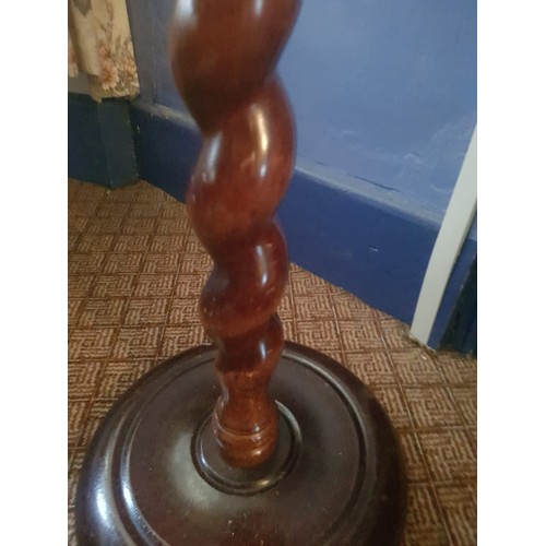 910 - Antique Mahogany Standard Lamp with Shade Electrified Working Order Good Condition Approximately 5ft... 