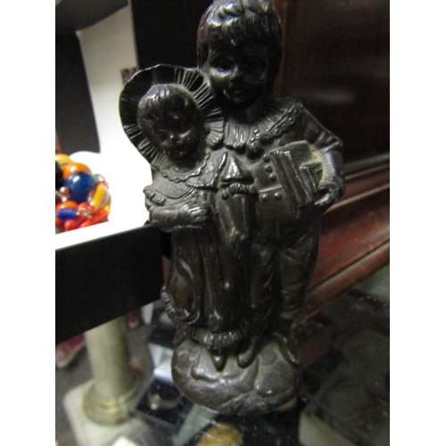 1932 - Antique Bronze Sculpture Siblings Approximately 5 Inches High