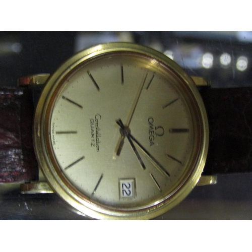 1936 - Omega Gentleman's Wristwatch on Original Leather Strap with Date Aperture