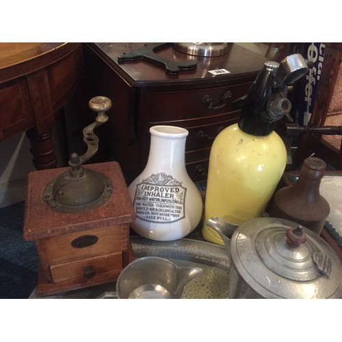 1917 - Various Items Including Improved Victorian Inhaler Porcelain, Edwardian Coffee Grinder and an Anglo ... 