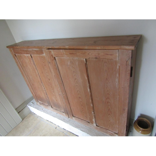 106 - Victorian Pine Two Door Press of Slender Form Approximately 4ft 6 Inches Wide x 3ft High x 8 Inches ... 