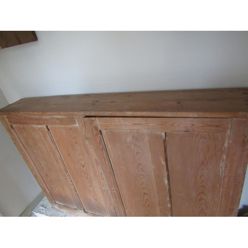 106 - Victorian Pine Two Door Press of Slender Form Approximately 4ft 6 Inches Wide x 3ft High x 8 Inches ... 