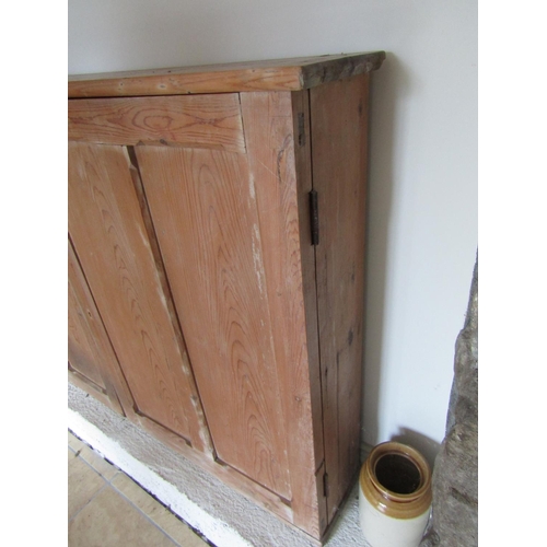 106 - Victorian Pine Two Door Press of Slender Form Approximately 4ft 6 Inches Wide x 3ft High x 8 Inches ... 