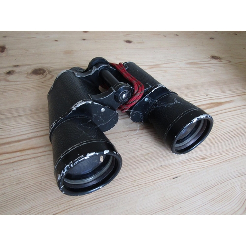 107 - Five Items Including Antique Earthenware Pot Binoculars and Three Silver Plated Items Part Photograp... 