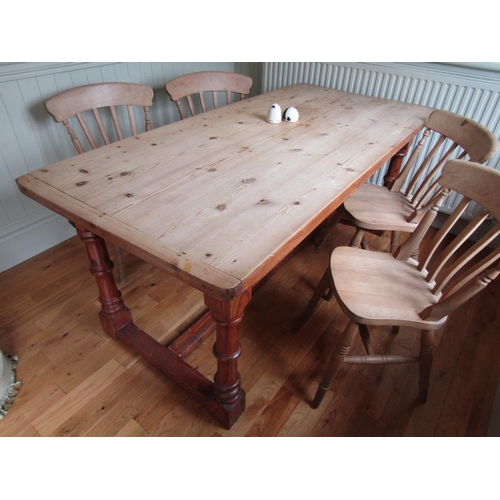 110 - Antique Pine Kitchen Table of Good Construction Approximately 5ft 6 Inches Long x 3ft Wide