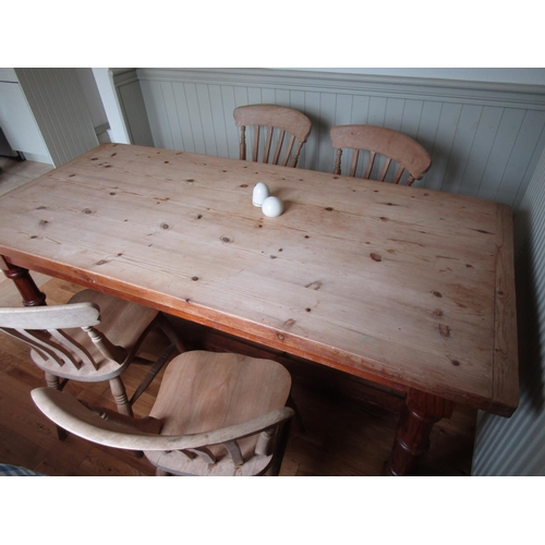 110 - Antique Pine Kitchen Table of Good Construction Approximately 5ft 6 Inches Long x 3ft Wide