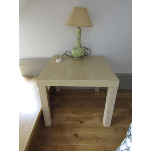 115 - Two Modern Low Tables Ebonised and Beech Each Approximately 22 Inches Square x 18 Inches High