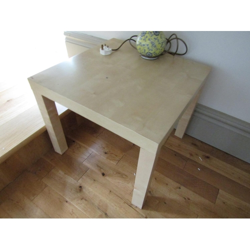 115 - Two Modern Low Tables Ebonised and Beech Each Approximately 22 Inches Square x 18 Inches High