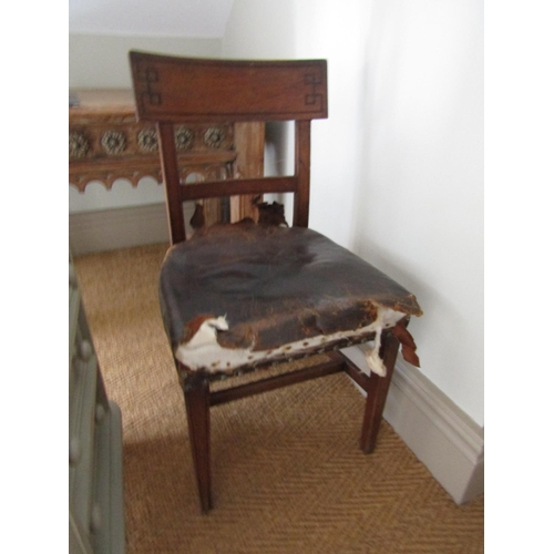 150 - Irish William IV Side Chair with Leather Upholstered Seat