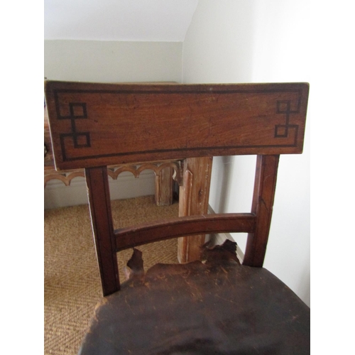 150 - Irish William IV Side Chair with Leather Upholstered Seat