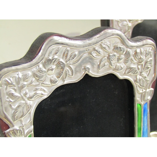 151 - Pair of Silver Art Nouveau Photograph Frames Hallmarked Each Approximately 8 Inches High x 5 Inches ... 