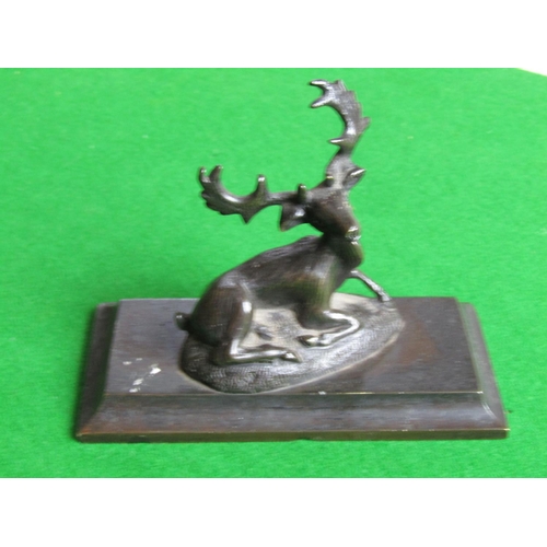 171 - Bronze Sculpture of Irish Elk on Rectangular Form Stepped Base Approximately 5 Inches Wide