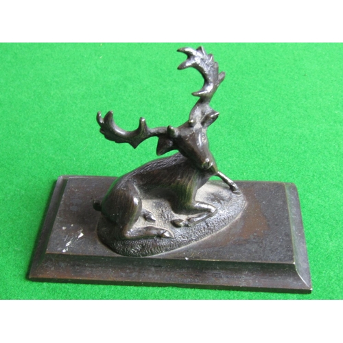 171 - Bronze Sculpture of Irish Elk on Rectangular Form Stepped Base Approximately 5 Inches Wide