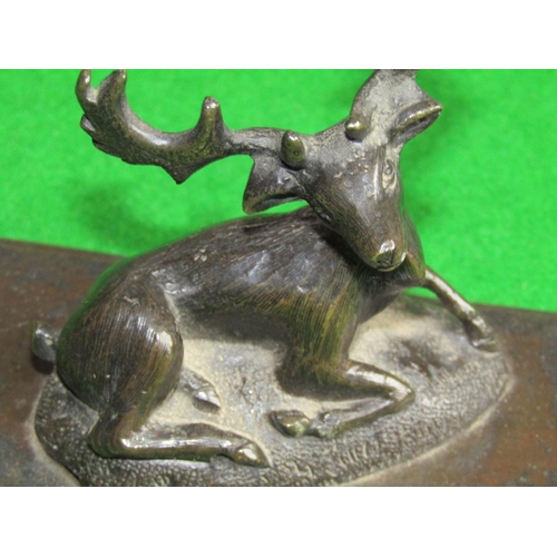 171 - Bronze Sculpture of Irish Elk on Rectangular Form Stepped Base Approximately 5 Inches Wide