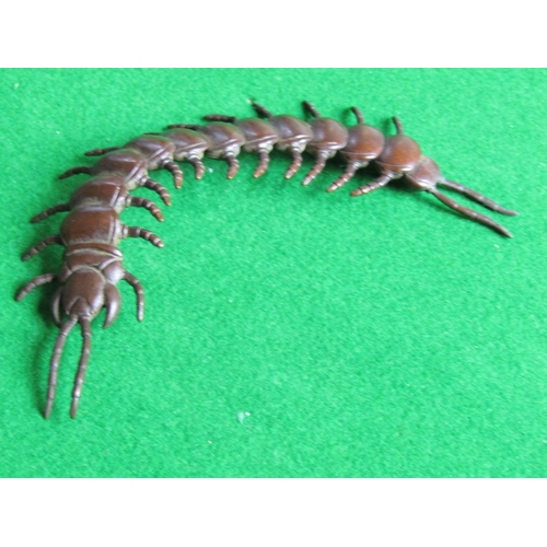 173 - Bronze Centipede of Articulated Form Well Detailed Possibly Japanese Approximately 3 Inches Long