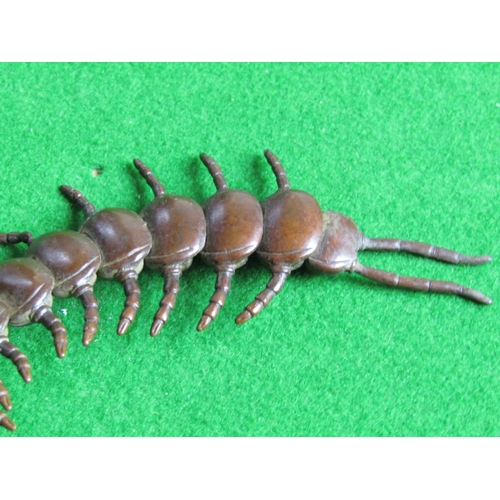 173 - Bronze Centipede of Articulated Form Well Detailed Possibly Japanese Approximately 3 Inches Long