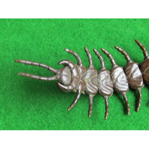 173 - Bronze Centipede of Articulated Form Well Detailed Possibly Japanese Approximately 3 Inches Long