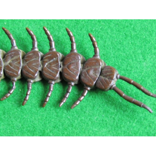 173 - Bronze Centipede of Articulated Form Well Detailed Possibly Japanese Approximately 3 Inches Long