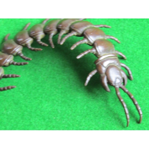 173 - Bronze Centipede of Articulated Form Well Detailed Possibly Japanese Approximately 3 Inches Long