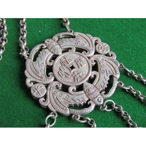 178 - Oriental Silver Medallion on Chain