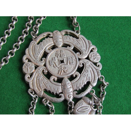 178 - Oriental Silver Medallion on Chain