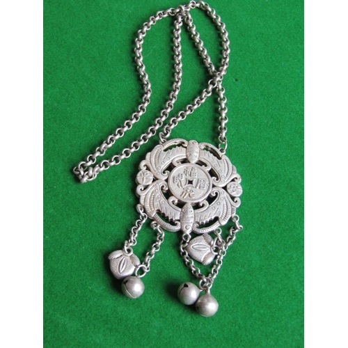 178 - Oriental Silver Medallion on Chain