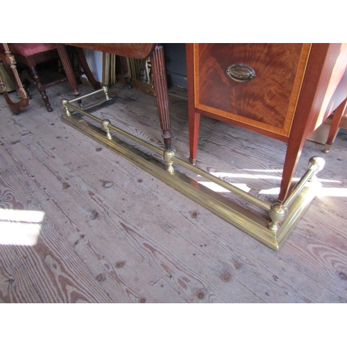 180 - Antique Cast Brass Rail Form Fender Extending to Approximately 4ft 6 Inches