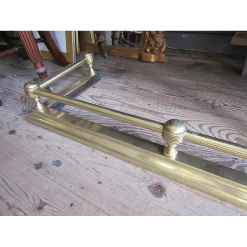 180 - Antique Cast Brass Rail Form Fender Extending to Approximately 4ft 6 Inches