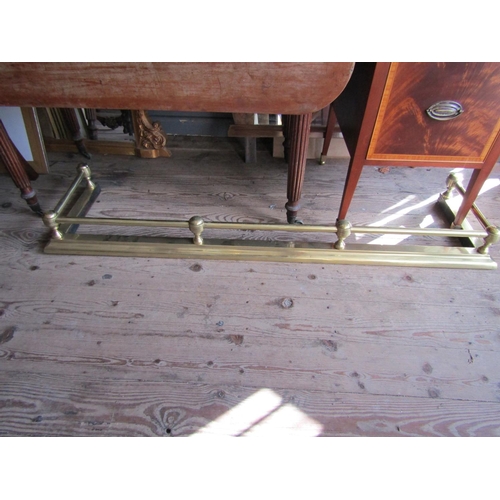 180 - Antique Cast Brass Rail Form Fender Extending to Approximately 4ft 6 Inches