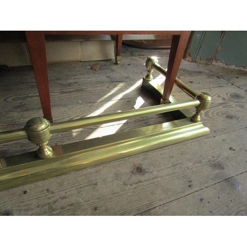 180 - Antique Cast Brass Rail Form Fender Extending to Approximately 4ft 6 Inches