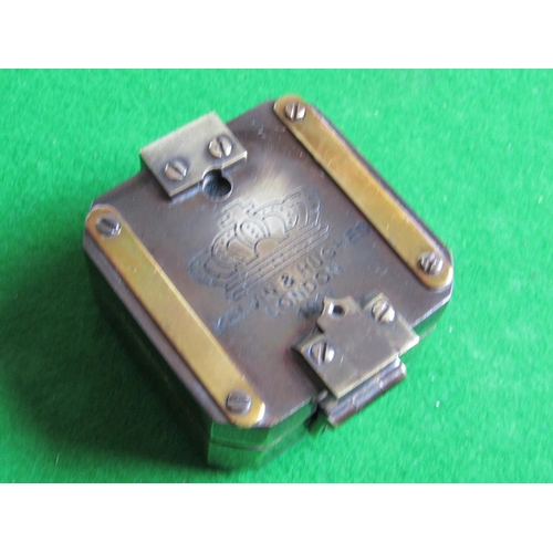 212 - Kelvin and Hughes Travelling Compass Brassbound with Hinged Cover Approximately 3 Inches Square