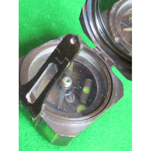 212 - Kelvin and Hughes Travelling Compass Brassbound with Hinged Cover Approximately 3 Inches Square