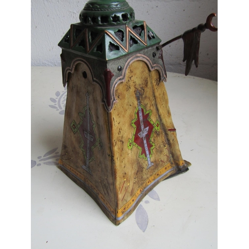 217 - Austrian Cold Painted Bronze Sculpture of Arabian Tent with Arab within Resting on Persian Carpet Fi... 