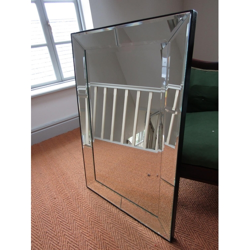 246 - Large Designer Wall Mirror with Mirrored Edge Decoration Approximately 4ft High x 2ft 6 Inches Wide