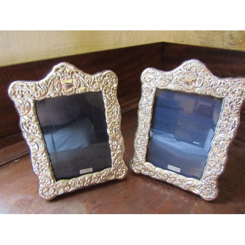 269 - Pair of Solid Silver Photograph Frames Rococo Decoration Each Approximately 8 Inches High x 5 Inches... 