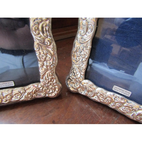 269 - Pair of Solid Silver Photograph Frames Rococo Decoration Each Approximately 8 Inches High x 5 Inches... 