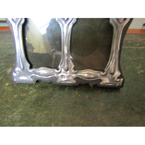 282 - Silver Twin Photograph Frame with Enamel Decoration Stamped with Hallmarks Lower Front Approximately... 