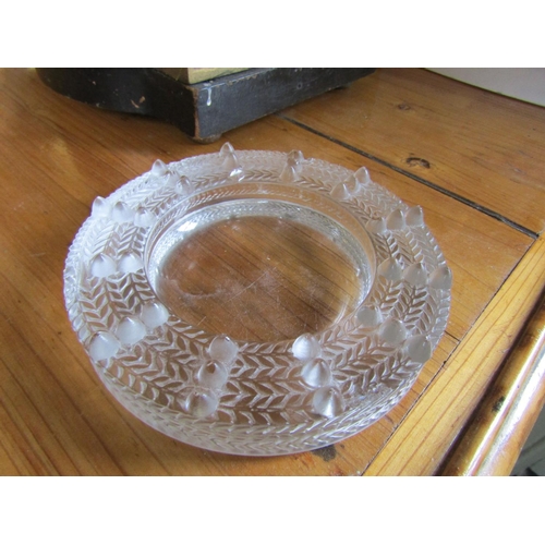 284 - Vintage Lalique Circular Form Pin or Desk Rest Finely Chased Approximately 5 Inches Diameter