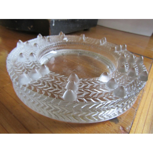 284 - Vintage Lalique Circular Form Pin or Desk Rest Finely Chased Approximately 5 Inches Diameter