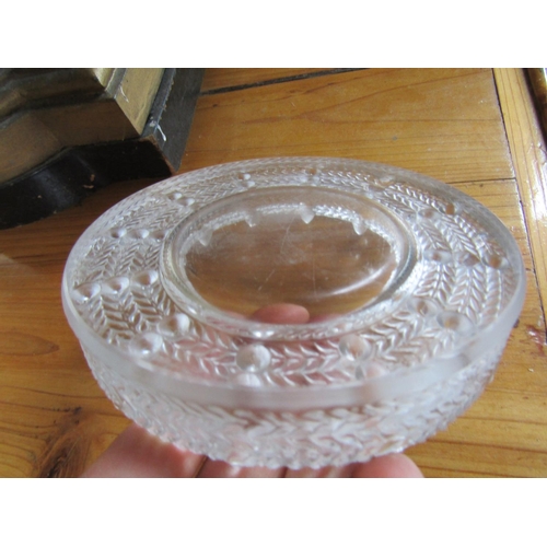 284 - Vintage Lalique Circular Form Pin or Desk Rest Finely Chased Approximately 5 Inches Diameter