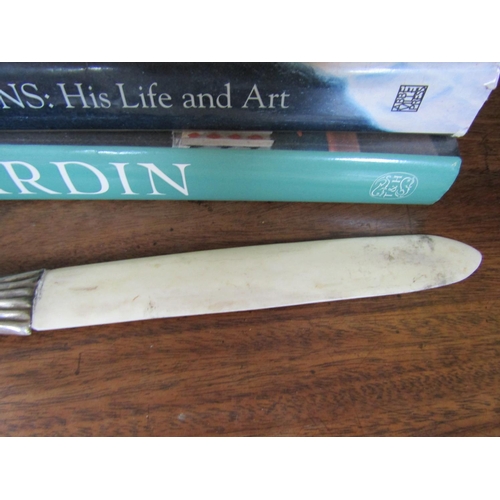 286 - Silver Handled Ivory Blade Page Turner Approximately 12 Inches Long